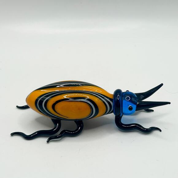 Vintage Hand Crafted Blown Mixed Glass Miniature Art Beetle Insect Sculpture NEW - Picture 1 of 6